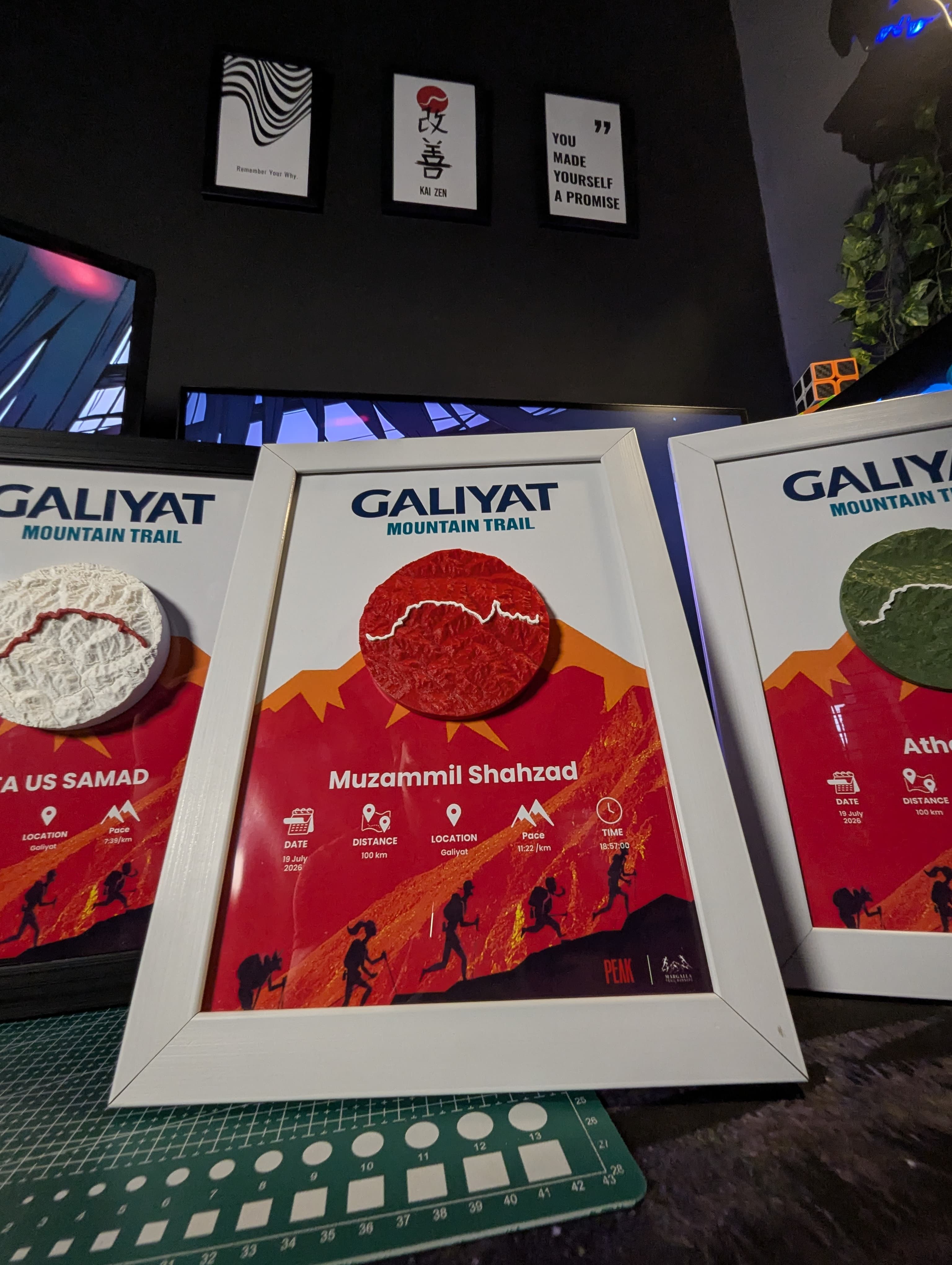 Three Galiyat Mountain Trail frames in the Peak studio