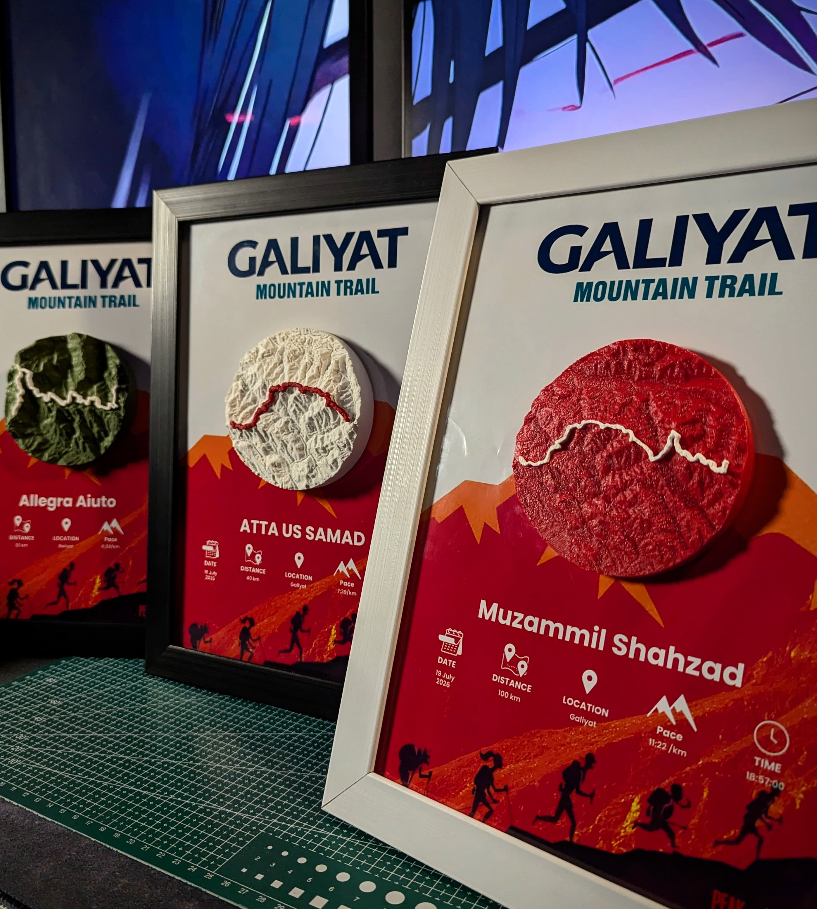 Galiyat Mountain Trail frames showing three terrain colors
