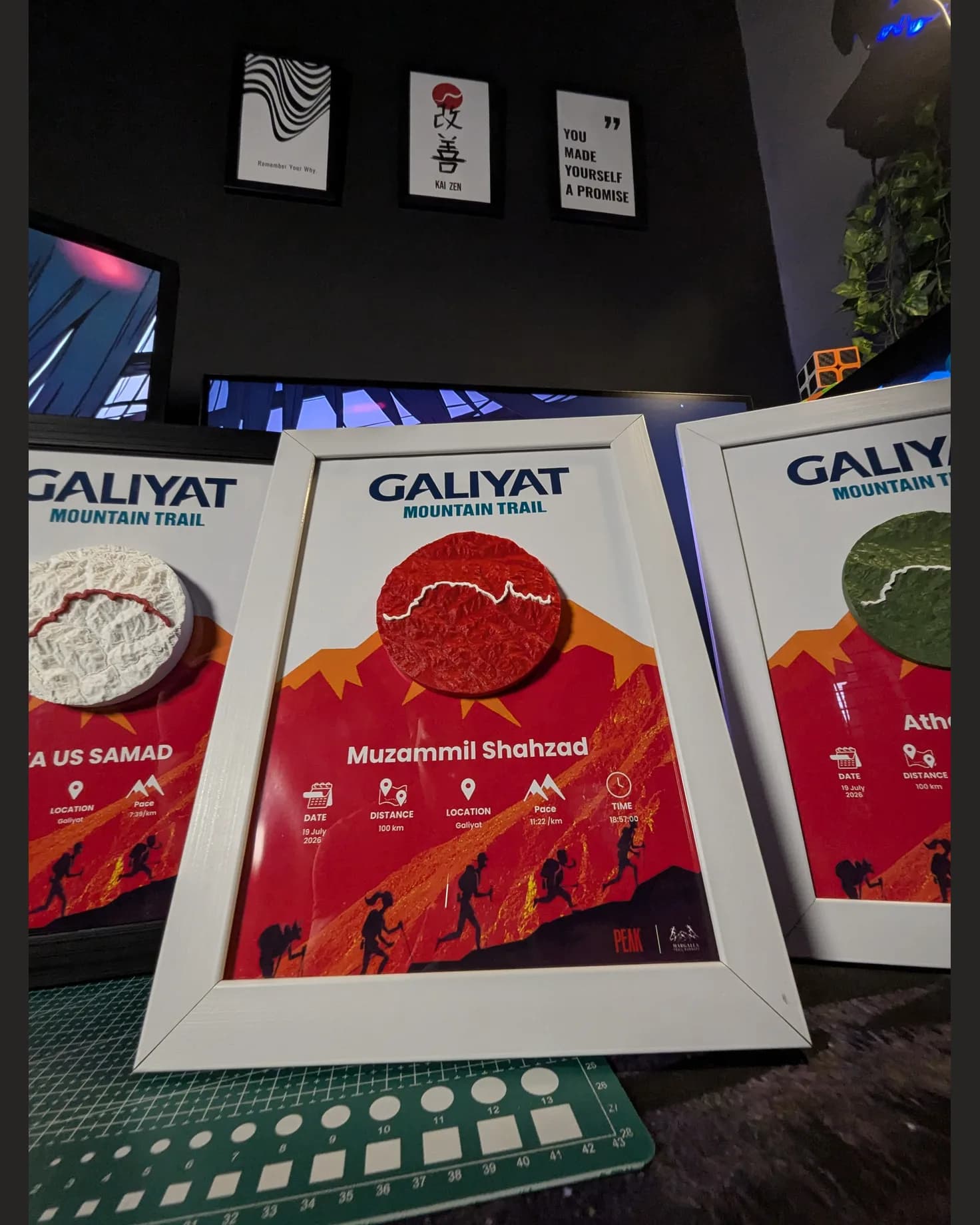 Three Galiyat Mountain Trail frames in the Peak studio